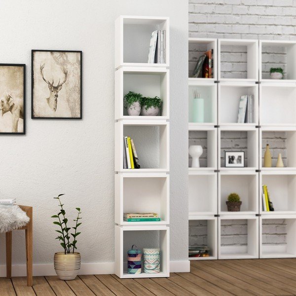 Бяла етажерка за книги Multi White - Decortie-image-1