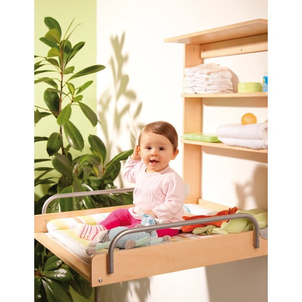 Висяща маса за преповиване от декор от бук в естествен цвят Dschungelbaby – Roba-image-3