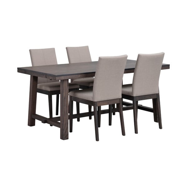 Тъмнокафява дъбова маса за хранене , 170 x 95 cm Brooklyn - Rowico-image-4