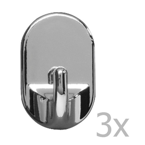 Комплект от 3 средни овални куки Chrome - Wenko-image-1