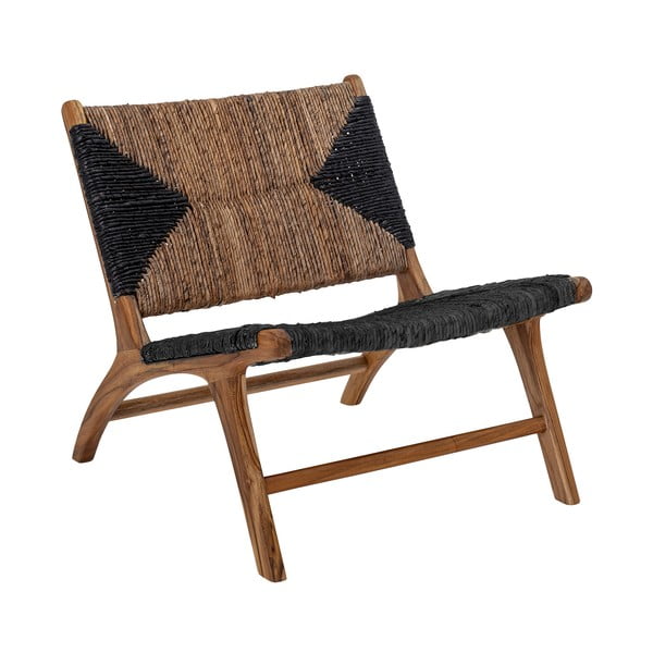 Черно-кафяв фотьойл с плетка Grant - Bloomingville