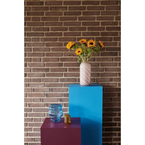 Светлосиня стъклена ръчно изработена ваза (височина 18 cm) Aurora – Hübsch-image-2