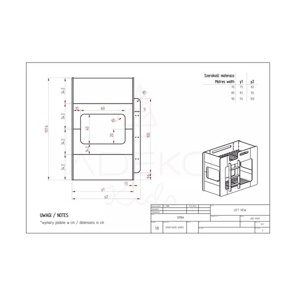 Двуетажно легло за деца 90x200 cm Simba - Adeko-image-4