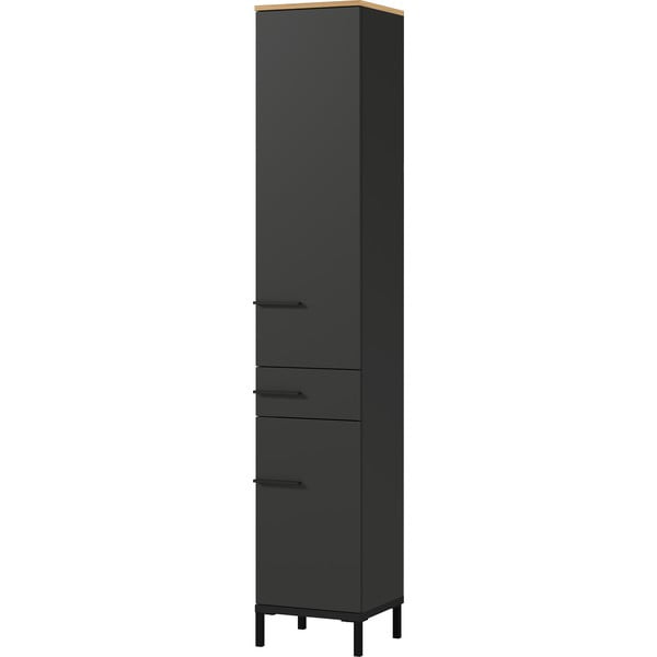 Тъмно сив висок шкаф за баня от дъб 34x34 cm Yonkers - Germania-image-2