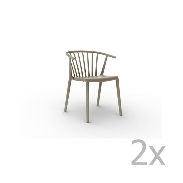Комплект от 2 пясъчнокафяви трапезни стола Woody - Resol