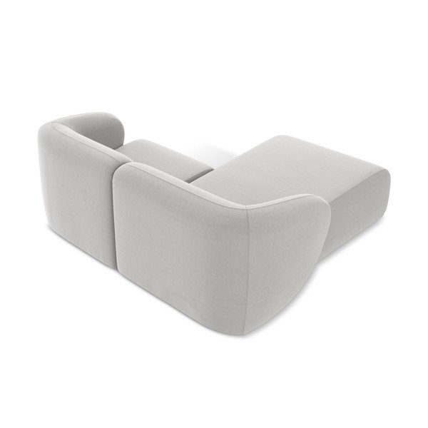 Светлосив кадифен ъглов диван (ляв ъгъл) Lani – Makamii-image-3