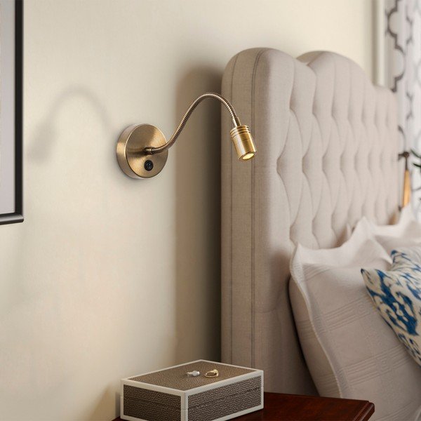 LED стенна лампа в златисто Reading – Opviq lights-image-1