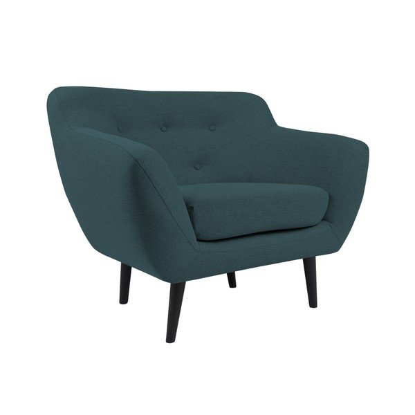 Tmavě modré křeslo s hnědými nohami Mazzini Sofas Piemont-image-3