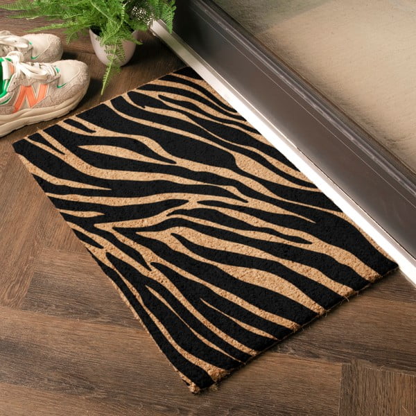Изтривалка от кокосови влакна 40x60 cm Zebra – Artsy Doormats-image-1