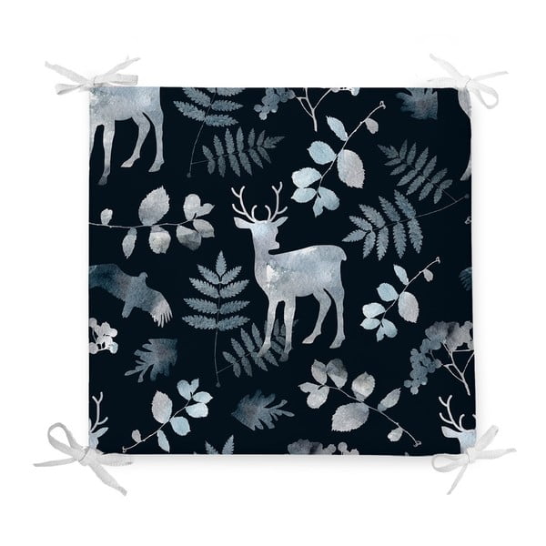 Коледна възглавница с памучна смес Елен в гората, 42 x 42 cm - Minimalist Cushion Covers