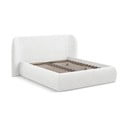 Бяло двойно тапицирано легло с място за съхранение и включена подматрачна рамка 180x200 cm Hauke – Makamii