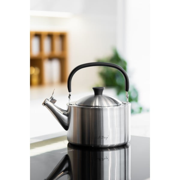 Матиран чайник от неръждаема стомана с бутало , 1,5 л Diamante - Vialli Design-image-2