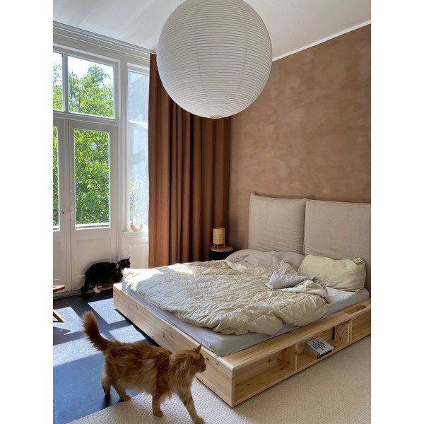 Двойно легло от борова дървесина с решетка 140x200 cm Ziggy - Karup Design-image-1