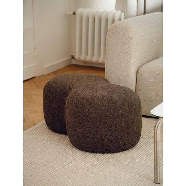 Тъмнокафява табуретка от прежда с примки от букле Umbo – noo.ma-image-1