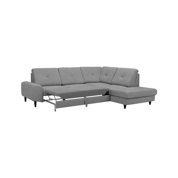 Světle šedá rohová rozkládací pohovka s úložným prostorem Windsor & Co Sofas, pravý roh Beta-image-3