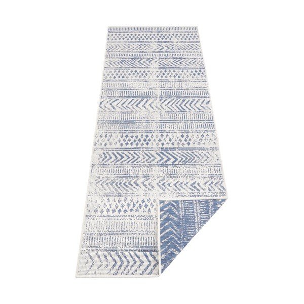 Синьо-кремав килим на открито , 80 x 250 cm Biri - NORTHRUGS-image-4
