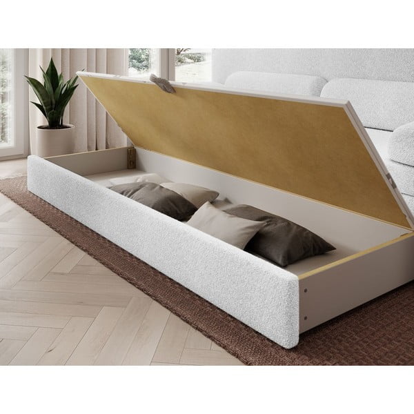 Бял разтегателен диван с място за съхранение от букле 236 cm Elioss – ELTAP-image-4