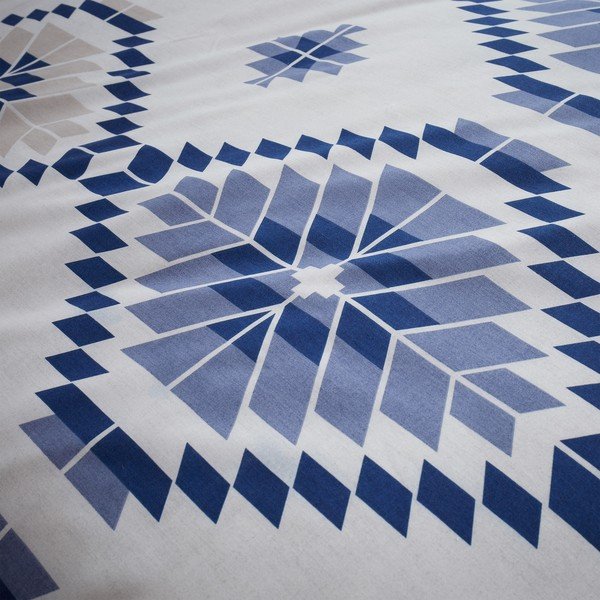 Бяло и синьо спално бельо 200x200 cm Navajo - Catherine Lansfield-image-4