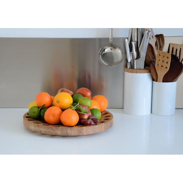 Купа за плодове, изработена от дъбово дърво, Ø 36 cm Geo - Wireworks-image-1