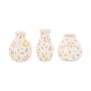 Кремави глинени вази в комплект 3 бр. (височина 10 cm) Ditsy Floral – Sass & Belle