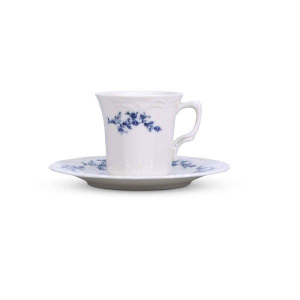 Бяла/синя порцеланова чинийка ø 16,5 cm Retro – BonBistro-image-3
