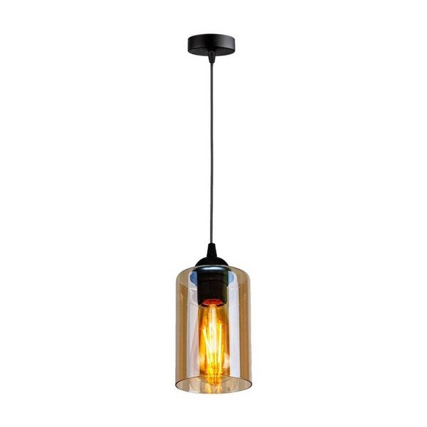 Черна висяща лампа със стъклен абажур ø 10 cm Bistro - Candellux Lighting-image-2