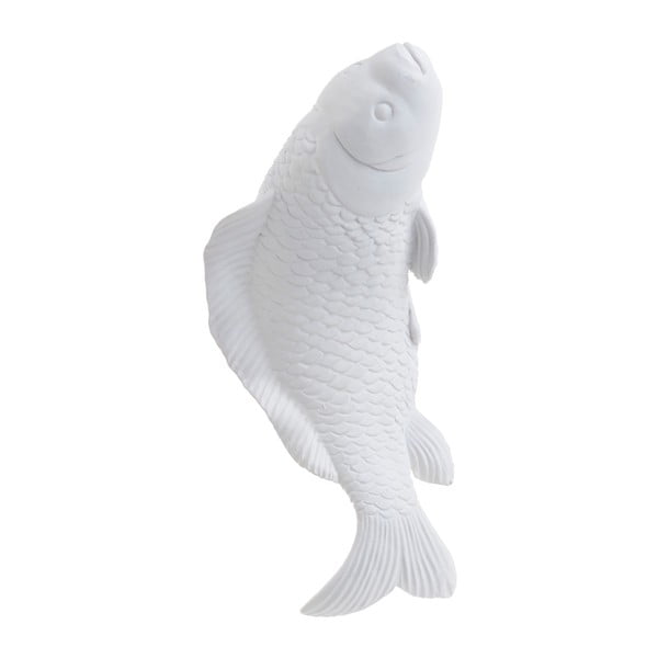 Bílá dekorace ve tvaru ryby InArt, 22 x 9 cm