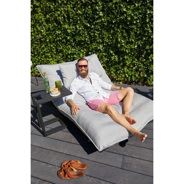 Черна градинска странична маса за шезлонг Tim - Hartman-image-1