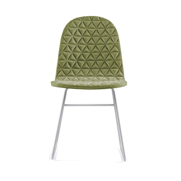 Světle zelená židle s kovovými nohami Iker Mannequin V Triangle