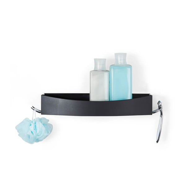 Черна стена, монтирана на стената, самозадържаща се Clever Flip Shower Shelf - Compactor-image-4