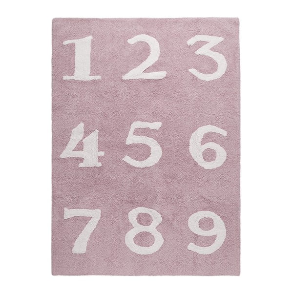 Růžový bavlněný koberec Happy Decor Kids Numbers, 160 x 120 cm