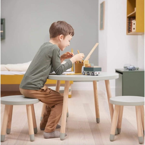 Зелена детска маса , ø 60 cm Dots - Flexa-image-1