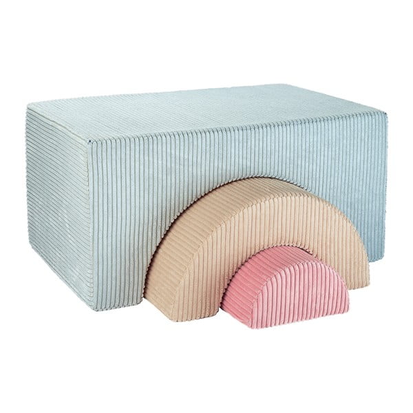 Велурено игрище от пяна в цвят мента 75x49x37 cm Rainbow Montessori – Wigiwama