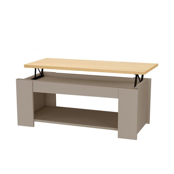 Масичка за кафе с дъбов плот в естествено сиво 105x47 cm Emerald - Støraa-image-2