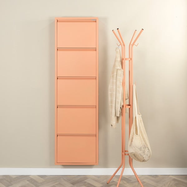 Метална накланяща се стойка за обувки в цвят сьомга 50x169x15 cm Billy – Spinder Design-image-1