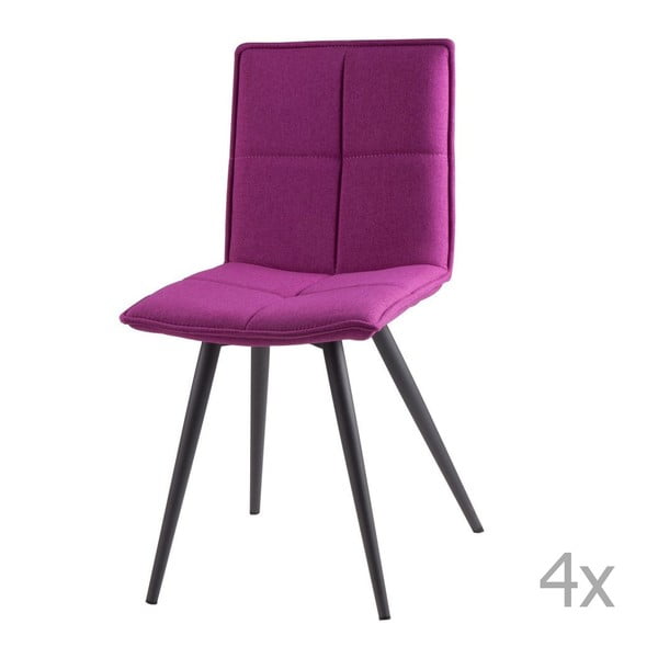 Sada 4 růžových jídelních židlí sømcasa Zoe