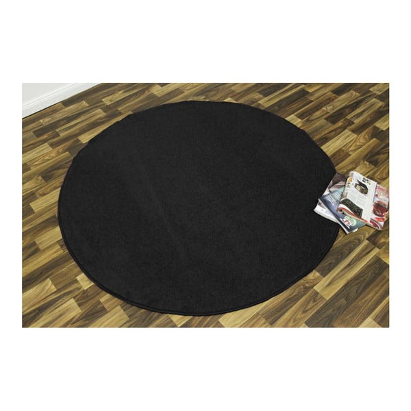Черен килим Nasty, ⌀ 200 cm - Hanse Home