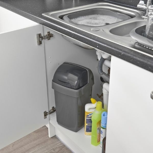 Сив кош за боклук, 22,5 x 23 x 42,5 cm - Addis-image-1