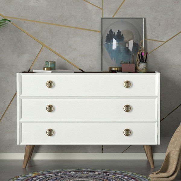 Бял скрин Nadya, ширина 120 cm - Tera Home-image-1