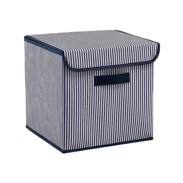 Синя текстилна кутия за съхранение с капак 30x30x30 cm – Mioli Decor