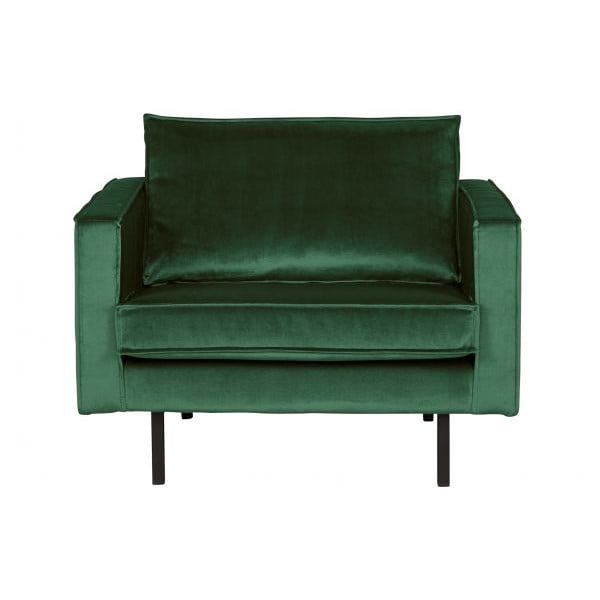 Тъмнозелено кадифено кресло Rodeo - BePureHome