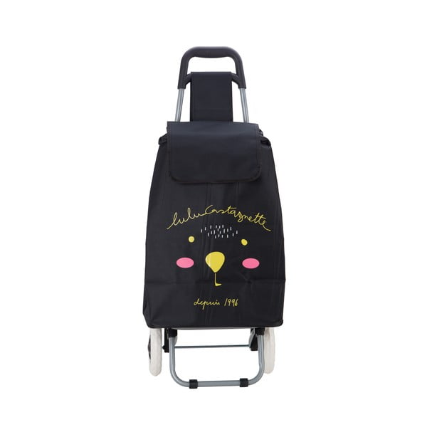Черна чанта за пазаруване с количка Lulucastagnette Cosette, 37 л - LULUCASTAGNETTE