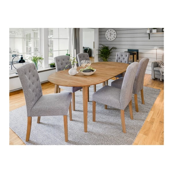 Овална дъбова сгъваема маса за хранене , 170 x 105 cm Filippa - Rowico-image-1