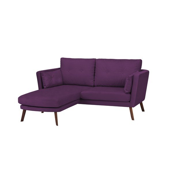 Тъмнолилав триместен диван Елена, с шезлонг в левия ъгъл - Mazzini Sofas-image-3