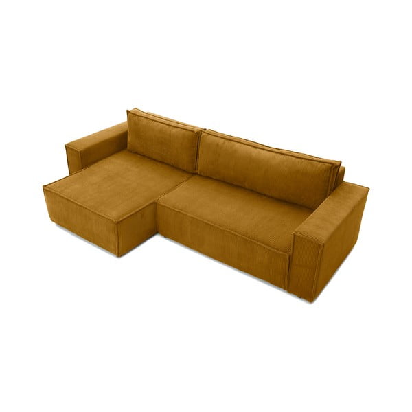 Горчица Жълт велур Променлив диван ъглов разтегателен диван Bowie - Bonami Selection-image-4