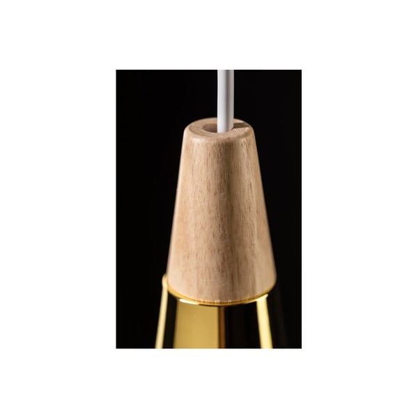 Сива висяща лампа с дървено-метален абажур Skandi - GTV-image-3