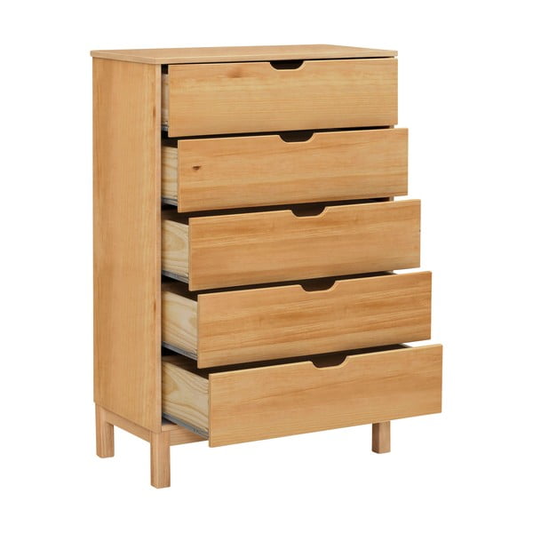 Висок скрин от масивен бор в естествен цвят 113x39 cm Post – Støraa-image-1