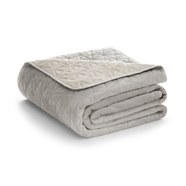 Сиво-бежово капитонирано покривало за легло 240x260 cm Laila – Restilo