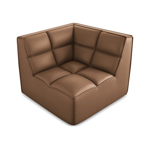 Кафяв модул за диван от изкуствена кожа Kalai – Makamii-image-1