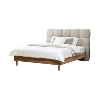 Светлосиво двойно тапицирано легло с включена подматрачна рамка 180x200 cm Kumo – Bobochic Paris